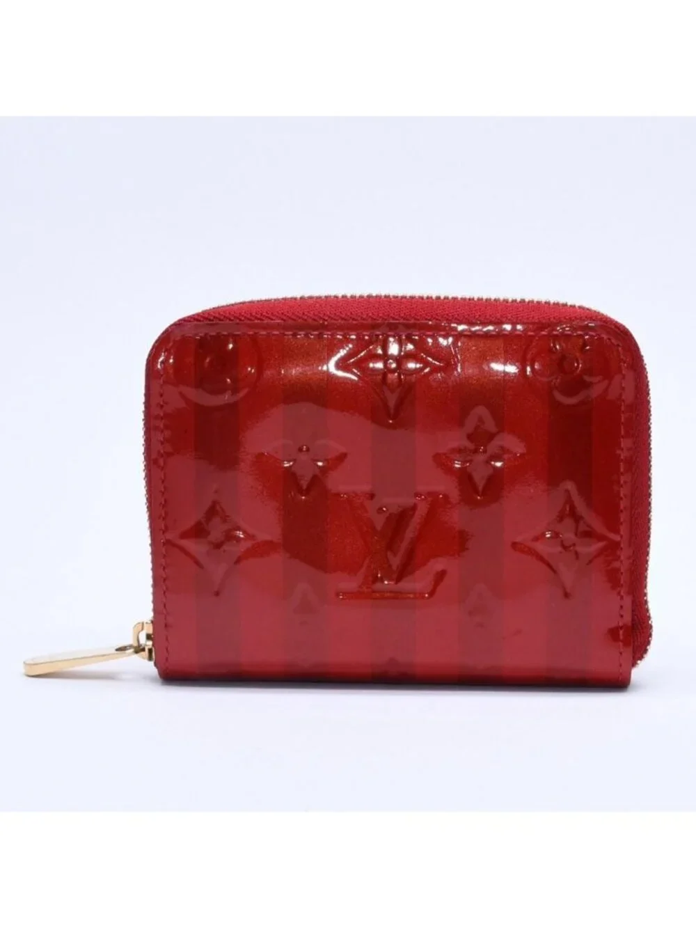 Louis Vuitton Wallet Monogram Vernis Zippy Coin Purse Pomme D'amour Gold